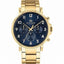 Tommy Hilfiger Men's Quartz Case and Bracelet Dressy Watch, Color: Gold Plated (Model: 1710384)