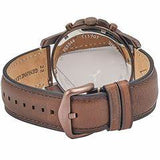 Fossil Men's Grant Stainless Steel Quartz Watch with Leather Calfskin Strap, Brown, 22 (Model: FS5344)