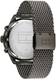 TOMMY HILFIGER 1791597 GREY STAINLESS STEEL DUAL TIME MESH BAND MEN’S WATCH