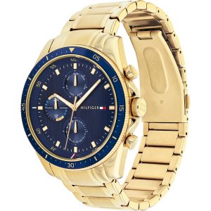 Tommy Hilfiger Men’s Quartz Gold Stainless Steel Blue Dial 44mm Watch 1791834 Main Image