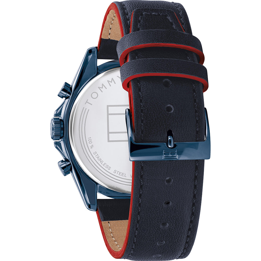 Tommy Hilfiger Men’s Quartz Blue Leather Strap Blue Dial 44mm Watch 1791839