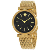 Versace Women Quartz Swiss Made Gold Stainless Steel Black Dial 36mm Watch VELS00819