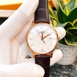 Tissot Men's T0636103603700 Analog Quartz Brown Leather Strap Silver Dial Watch